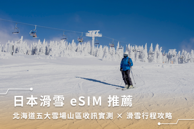 日本滑雪 eSIM 推薦｜北海道五大雪場山區收訊實測 × 滑雪行程攻略